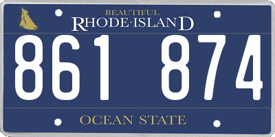 RI license plate 861874