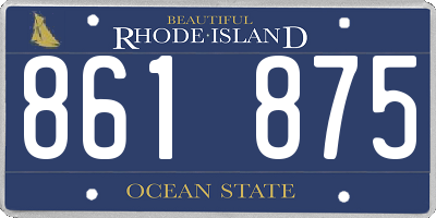 RI license plate 861875