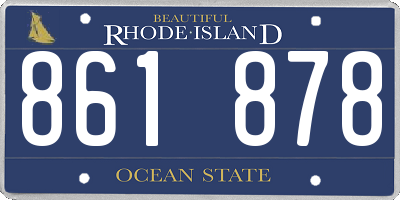 RI license plate 861878