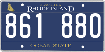 RI license plate 861880