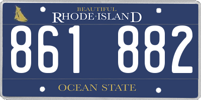 RI license plate 861882