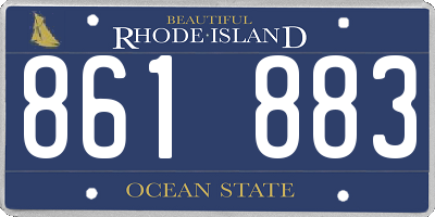 RI license plate 861883