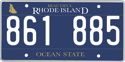 RI license plate 861885