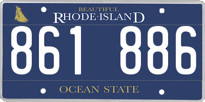 RI license plate 861886