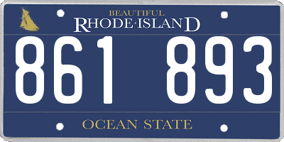RI license plate 861893
