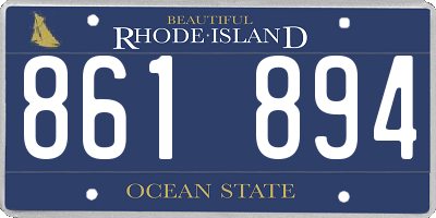 RI license plate 861894