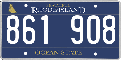 RI license plate 861908