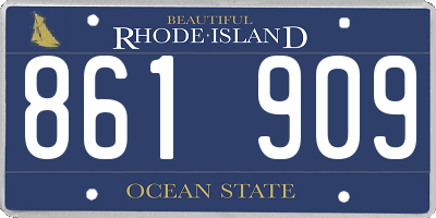 RI license plate 861909