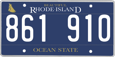 RI license plate 861910