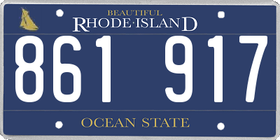 RI license plate 861917