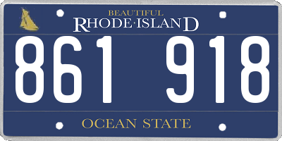 RI license plate 861918