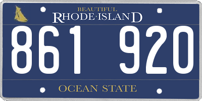 RI license plate 861920