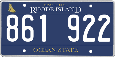 RI license plate 861922