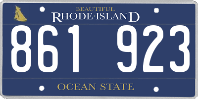 RI license plate 861923