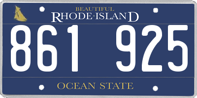 RI license plate 861925