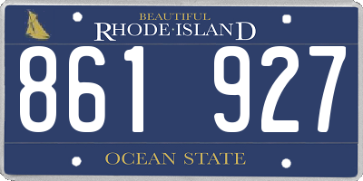 RI license plate 861927