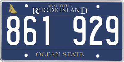RI license plate 861929