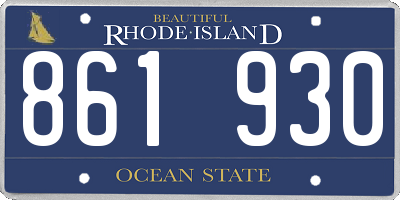 RI license plate 861930
