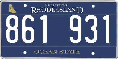 RI license plate 861931