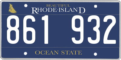 RI license plate 861932