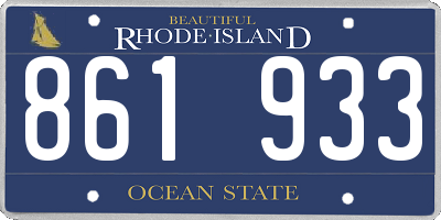 RI license plate 861933