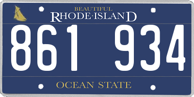 RI license plate 861934