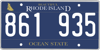 RI license plate 861935