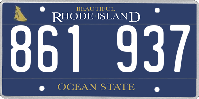 RI license plate 861937