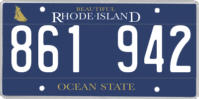 RI license plate 861942