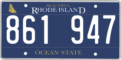 RI license plate 861947
