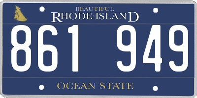 RI license plate 861949