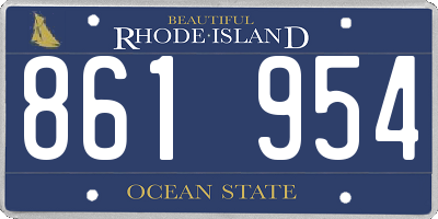 RI license plate 861954