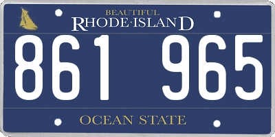 RI license plate 861965