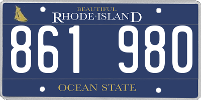 RI license plate 861980
