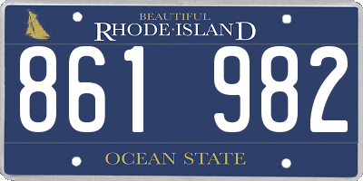 RI license plate 861982