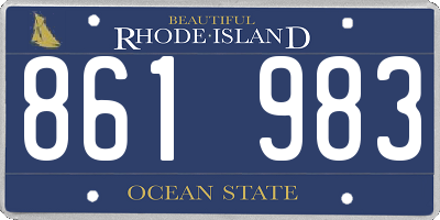RI license plate 861983