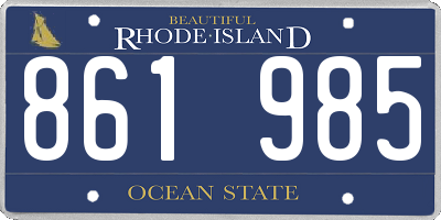 RI license plate 861985