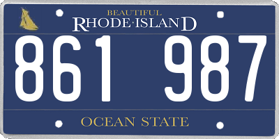 RI license plate 861987