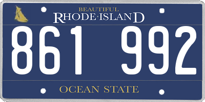 RI license plate 861992