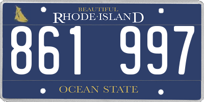 RI license plate 861997