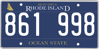 RI license plate 861998