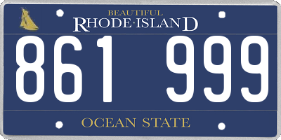 RI license plate 861999