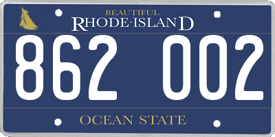 RI license plate 862002