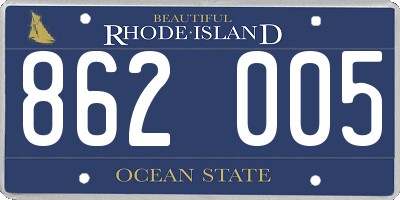 RI license plate 862005