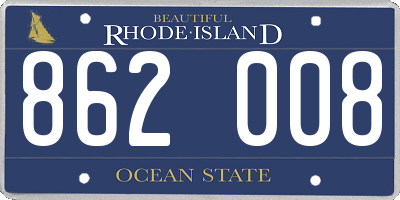 RI license plate 862008