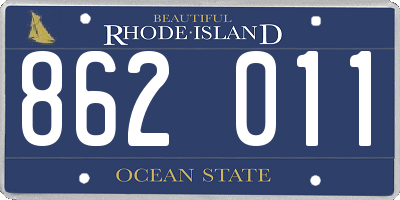 RI license plate 862011