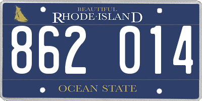 RI license plate 862014