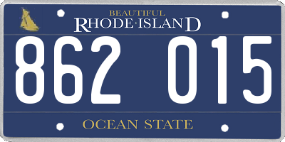 RI license plate 862015