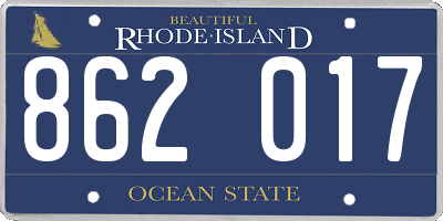 RI license plate 862017