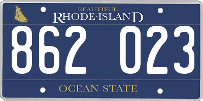 RI license plate 862023